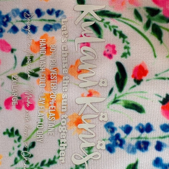 Kulani Kinis Ring Bandeau Floral Bikini Set 2XL Scrunchie - Picture 2 of 3